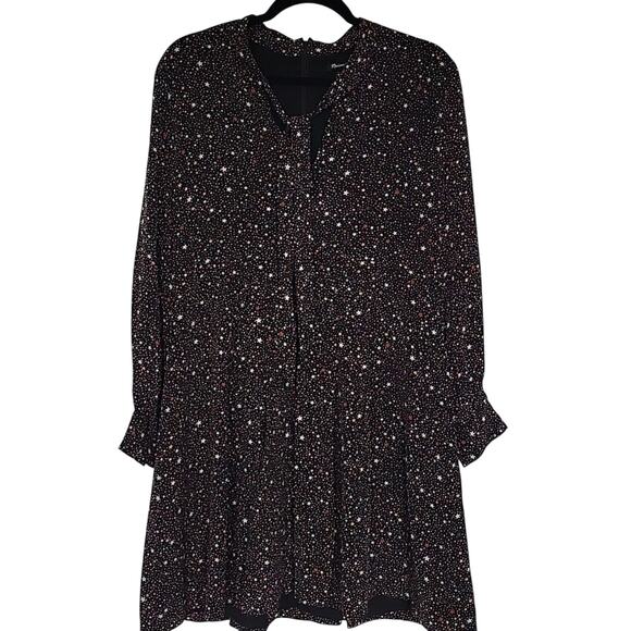 Madewell Dresses & Skirts - Madewell Balsam Silk Tie-Neck Dress in Starry Night Mediterranean, 12